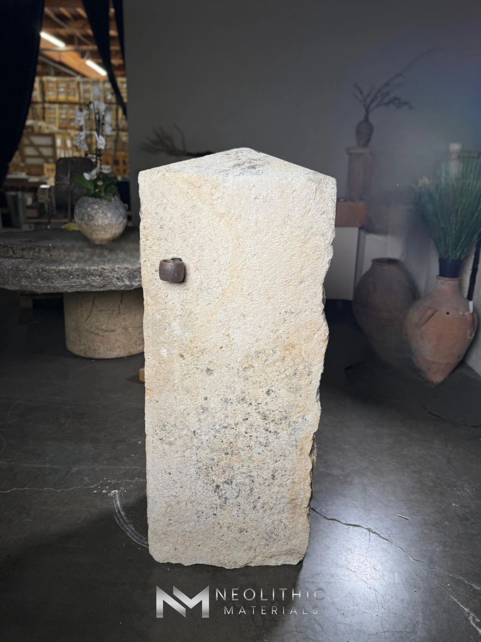 French Antique Limestone Pillars - Image 3